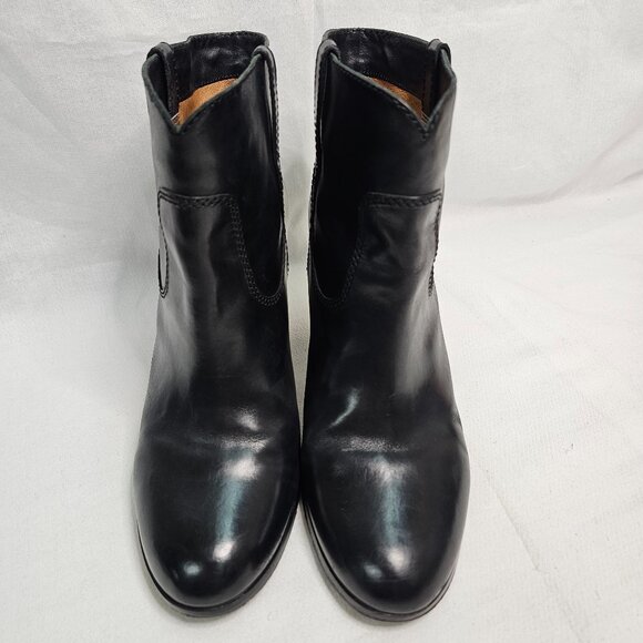 Frye Leather Ankle 3" Pull- on Heel Boot Black 3474670-BLK Women's Size 9.5M - Picture 2 of 14